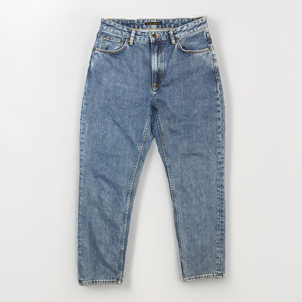Nudie Jeans Co Mens 30x28 Blue 100% Cotton Denim Straight Leg Jeans
